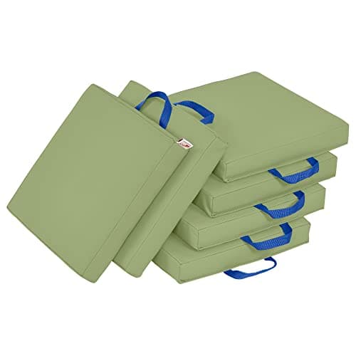 ECR4Kids SoftZone Floor Cushions, Square, Flexible Seating, Fern Green, 6-Piece - Image 1