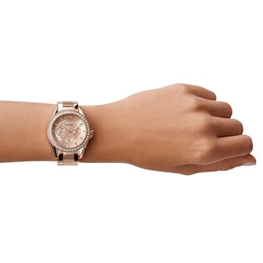 Fossil Women's Riley Quartz Stainless Steel Multifunction Watch, Color: Rose Gold Glitz (Model: ES2811) - Image 4