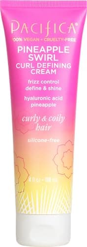 Pacifica Pineapple Swirl Curl Defining Cream – Curl Cream for Curly Hair, Curly Hair Products with Coconut Oil and Hyaluronic Acid, Styling for Bouncy Waves Without Crunch - 4 Oz - Image 1
