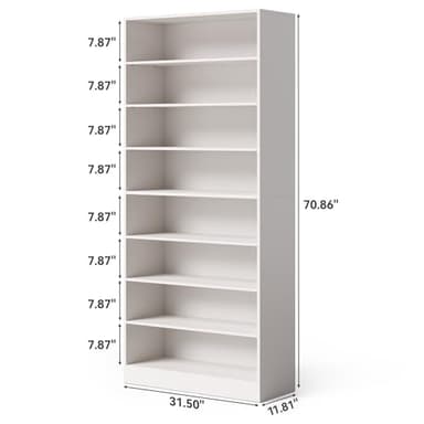 LITTLE TREE 9-Tier Shoe Cabinet, 32 Pairs Wooden Shoes Cabinet with Adjustable Shelves for Entryway, 70.9" Tall Shoe Cabinet, Freestanding Modern Shoe Rack Organizer for Living Room Bedroom, White - Image 2