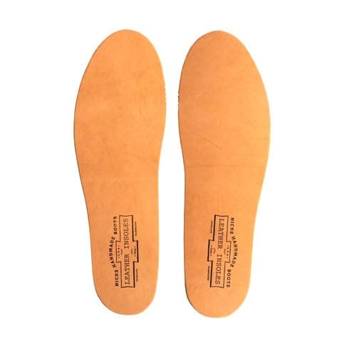 Nicks Boots Veg Tan Leather Insoles, Men’s Shoe Size 8-9.5, Handcrafted in USA, Trim to Fit, Molds to Foot for Extra Comfort - Image 1