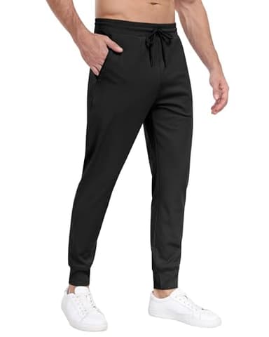 3 Pack Men's Sweatpants with Zipper Pockets,Workout Gym Traning Track Joggers Pants for Men Running Jogging Pants-BlackDark GrayNavy-L - Image 2