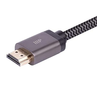 Monoprice 8K Certified Ultra High Speed HDMI Cable - Braided - HDMI 2.1, 8K@60Hz, 4K@120Hz, 48Gbps, HDR, VRR, CL2 In-Wall Rated, 6ft, Black - 5 Pack - Image 4