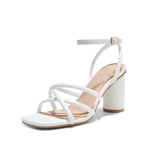 Arromic Women's Heeled Sandals - Chunky Block Heels, Strappy Square Open Toe Ankle Strap Dressy Party Wedding Prom Sandals for Women - Image 1