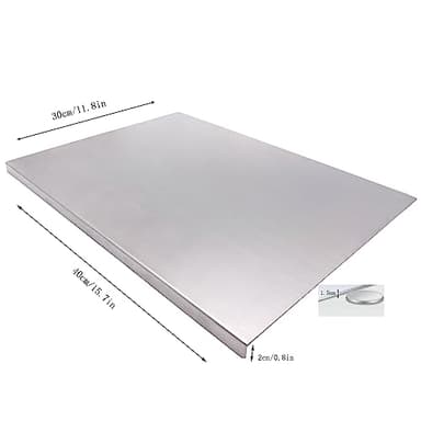 BILLAMB Stainless Steel Cutting Boards for The Kitchen, Suitable for Meat, Fruits, Vegetables, Bread, and Baking Large-sized Cutting Boards (40 x 30cm/15.7 x 11.8 in) - Image 3