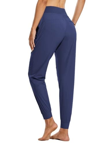 baleaf Women's Joggers 28'' Lightweight Hiking Pants High Waist 5 Zipper Pockets Quick Dry Travel Athletic UPF50+ Classic Navy S - Image 2