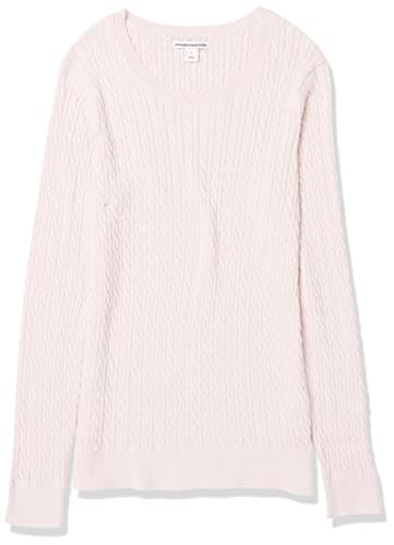 Amazon Essentials Women's Lightweight Long-Sleeve Cable Crewneck Sweater (Available in Plus Size), Light Pink, Medium - Image 10