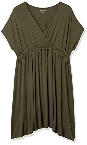 Amazon Essentials Women's Surplice Dress (Available in Plus Size), Dark Olive, Small - Image 6
