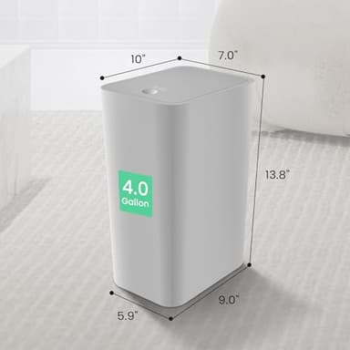 Cesun Bathroom Trash Can with Lid, 4.0 Gallon / 15 Liter Small Garbage Can with Press Top Lid, Plastic Wastebasket with Pop-up Lids for Toilet, Office, Bedroom, Living Room, Grey - Image 6