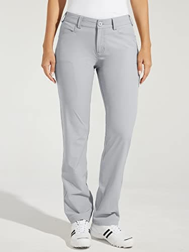 Willit Women's Golf Pants Hiking Pants Quick Dry Lightweight Outdoor Casual Pants with Pockets Water Resistant Gray 10 - Image 3