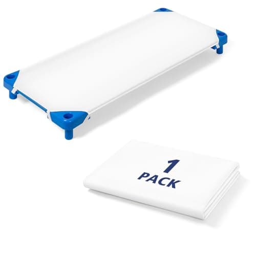 Comfyanno Cot Sheets for Daycare Standard Size - 23" x 51" - 1 Pack - Soft & Comfortable Brushed Microfiber - Fitted Cot Sheet Cover - for Daycare/Preschool Kids, Boy/Girls Nap Time - White - Image 1