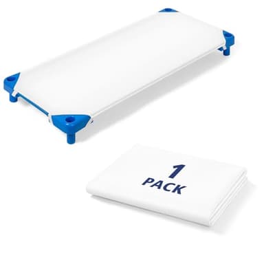 Comfyanno Cot Sheets for Daycare Standard Size - 23" x 51" - 1 Pack - Soft & Comfortable Brushed Microfiber - Fitted Cot Sheet Cover - for Daycare/Preschool Kids, Boy/Girls Nap Time - White - Image 1
