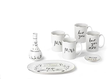 Kate Spade New York Bridal Party Love You More Mugs, 1.45 LB, White - Image 3
