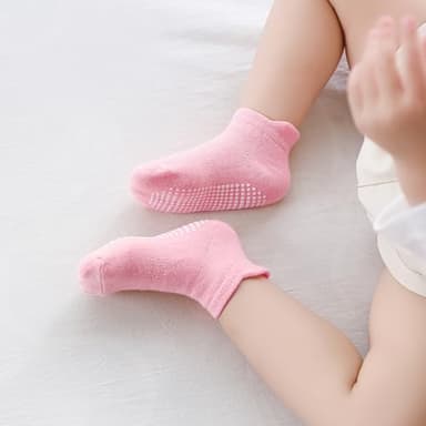 Aroveea Non Slip Grip Ankle Baby Socks 12 Pack for Toddler Boys and Girls Kids,Infant Cute Cotton Baby Socks - Image 3
