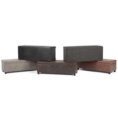 SIMPLIHOME Avalon 48 inch Wide Contemporary Rectangle Storage Ottoman Bench in Distressed Brown Vegan Faux Leather, Assembled, for the Living Room, Entryway and Family Room - Image 13