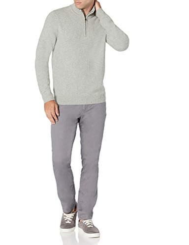 Amazon Essentials Men's Long-Sleeve Soft Touch Quarter-Zip Sweater, Light Grey, X-Large - Image 5