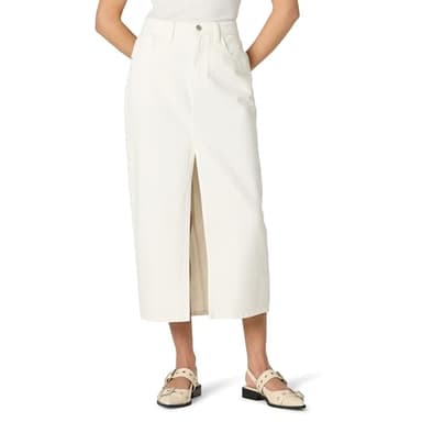The Drop Women's Dixon Denim Column Skirt, White, S - Image 1