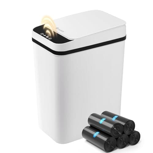 FRESHLIX Bathroom Garbage Can with Lid, 2.6 Gallon Diaper Trash Can, Automatic Trash Cans Touchless, Slim Waterproof Smart Commercial Trash Can for Bedroom, Bathroom, Office, Living Room, Toilet, RV - Image 1