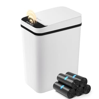 FRESHLIX Bathroom Garbage Can with Lid, 2.6 Gallon Diaper Trash Can, Automatic Trash Cans Touchless, Slim Waterproof Smart Commercial Trash Can for Bedroom, Bathroom, Office, Living Room, Toilet, RV - Image 1