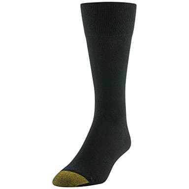 GOLDTOE Men's Cambridge Crew Socks, 6-Pairs, Black, Large - Image 2