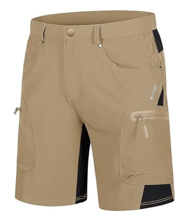 TACVASEN Mens Cargo Shorts 10 Inch Inseam Quick Dry Stretch Casual Dress Waterproof Hiking Khaki Shorts with Zipper Pockets Outdoor Golf Summer - Image 1
