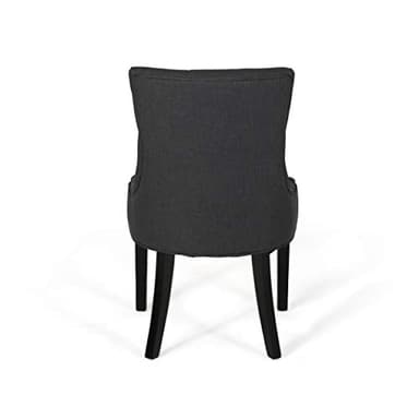 Christopher Knight Home Cheney Dining Chair,Textile, Gray + Dark Brown - Image 5