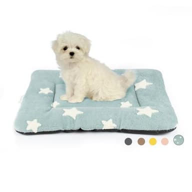 Mora Pets Dog Crate Pad Kennel Bed Crate Mat for Small Dogs Washable Cute Star Pet Bed for Dog Cage Ultra Soft Flat Puppy Cat Kitten Pillow Cushion for Sleeping Anti-Slip Blue 24 x 18 - Image 1