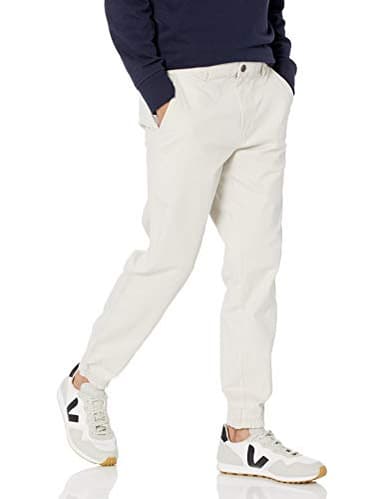 Amazon Essentials Men's Straight-Fit Chino Jogger Pant, Stone, Large - Image 1
