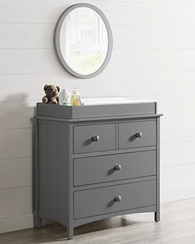 Oxford Baby Changing Topper for Universal 3-Drawer Dresser, Dove Gray - Image 5