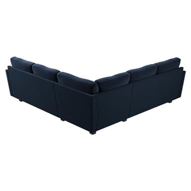HONBAY Convertible Sectional Sofa L Shaped Couch for Small Apartment Reversible Sectional Couch for Living Room,Velvet Dark Blue - Image 7