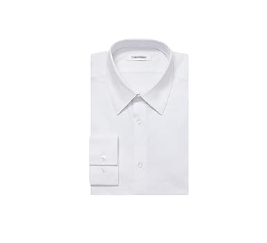 Calvin Klein Men's Dress Shirts Slim Fit Non Iron Solid, White, 16" Neck 34"-35" Sleeve - Image 3