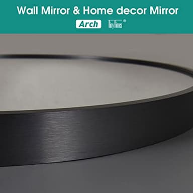 TinyTimes 20"x30" Arched Wall Mirror, Vanity Mirror, with Metal Frame, for Bathroom, Bedroom, Entryway, Modern & Contemporary Wall Mirror - Black - Image 6