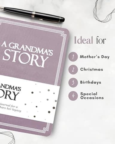 Grandma's Life Story Journal (Hardcover): A Meaningful Keepsake for Grandma to Share Her Journey & Memories, Book Includes 250+ Prompt Questions, Sentimental Gift for Mother's Day, Birthday, Christmas - Image 5