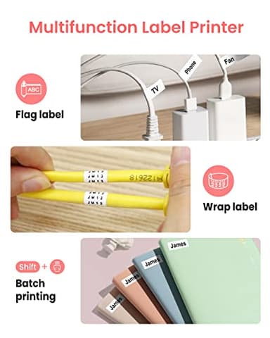 Vixic Pink Label Maker, D210S Label Maker with Tapes Waterproof, Handheld Label Makers Labeler Includes USB-C for Power, Easy-to-Read Screen, Multiple Fonts Icons Frames for Home Office Organization - Image 5