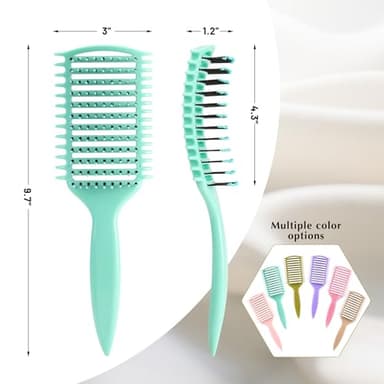 Curl Defining Brush, Detangler Brush for Curly Hair, Vented Curly Hair Brush Products, Detangling Shaping and Defining Women's Curls on Wet or Dry Hair Types, Reduces Frizz (Green) - Image 6