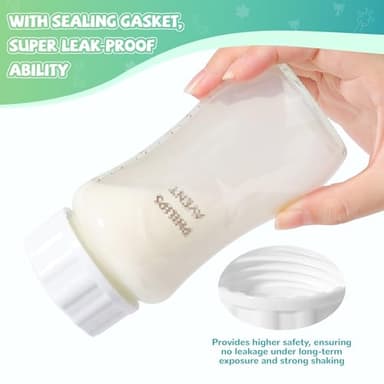 3 Pack Silicone Sleeves for Philips Avent Natural Glass Baby Bottle, Food Grade Silicone Cover and 3pcs Travel Caps, Lids Replacement (White+Blue+Green, 8oz) - Image 6