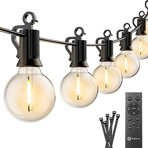Outdoor String Lights with Remote - 58 Ft Globe Patio Lights, 4 Lighting Modes, 25 LED G40 Bulbs Waterproof Connectable Commercial Hanging Light for Backyard Party - Image 1