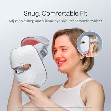 Ulike ReGlow LED Light Therapy Mask, Red Light Therapy for Face, 4 Modes with Red, Blue, Yellow & Infrared Lights for Reduce Acne & Anti-Aging, Eye-Protection, 272 Beads, Remote Control,White - Image 8