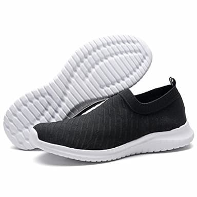 TIOSEBON Women's Walking Shoes Lightweight Mesh Slip-on- Breathable Running Soft Comfortable Sneakers 10 US Black - Image 5