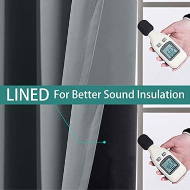 Yakamok 100% Blackout Curtains 84 Inches Long, 2 Thick Layers Heat and Full Light Blocking Soft Thermal Insulated Drapes for Bedroom(52" Wide Each Panel, Grey, 2 Panels) - Image 5