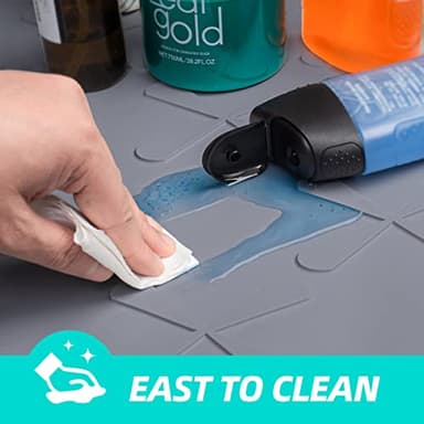 SIKADEER 28" x 19" Under Sink Mat Waterproof, Silicone Mat Kitchen Drawer Shelf and Cabinet Liner, Sink Protector for Kitchen Organizers and Storage, Boot Tray Pet Food Mats - Image 4