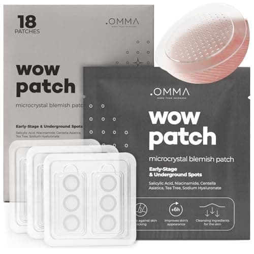 OMMA Korean Microdart Acne Patch, Cystic Acne Treatment, Micropoint Pimple Patches for Face for Early-Stage Painful Zits, Salicylic Acid & Tea Tree - 14 mm Zit Stickers (18 Count) - Image 1