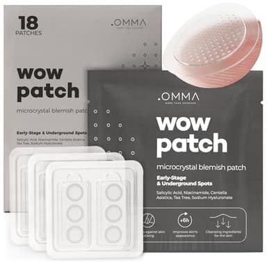 OMMA Korean Microdart Acne Patch, Cystic Acne Treatment, Micropoint Pimple Patches for Face for Early-Stage Painful Zits, Salicylic Acid & Tea Tree - 14 mm Zit Stickers (18 Count) - Image 1