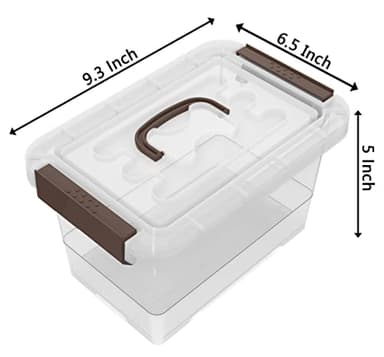 WYT Clear Storage Latch Box, 6 Pack Storage Organizer Bins with Latching Handle and Lids, 3.5 Quart - Image 2