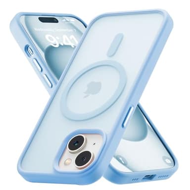 Tigowos for iPhone 15 Magnetic case Fits MagSafe 15FT Drop Resistant Anti-Yellowing Heavy Duty Shockproof Back Cover Fits iPhone 15 Phone Cases 6.1", Sierra Blue - Image 1