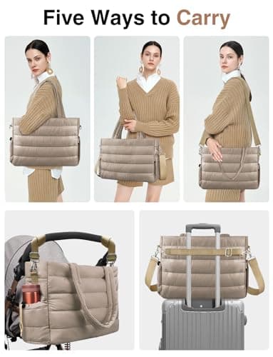 KUBYA Diaper Bag Tote, Baby Diaper Tote Bags Crossbody Hospital Travel Large Mommy Bag, with Silicone Pacifier Case - Image 7