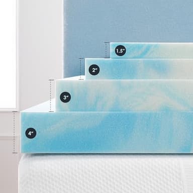 Best Price Mattress 2 Inch Swirl Gel AeroBreeze Cooling Air Flow Memory Foam Mattress Topper, Dorm Essentials, Twin - Image 8