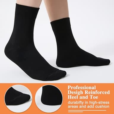 ATBITER Women's Thin Cotton Crew Socks - Soft Above Ankle Bootie Casual Dress Socks 6-Pairs With Gift Box - Image 4