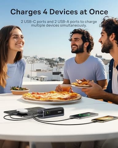 Baseus Laptop Power Bank, 20800mAh 145W Portable Charger USB C with 4 Ports, Digital Display, Travel Powerbank Fast Charging for MacBook, iPhone 17/16 Series, iPad, Samsung, Dell (Flight-Approved) - Image 8