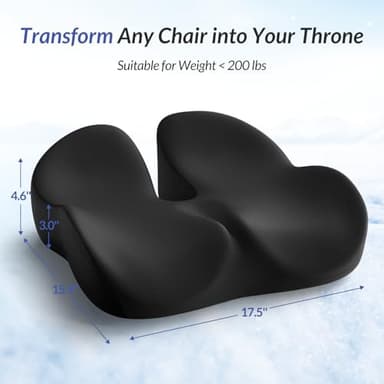 ZIKEE Gel Seat Cushion for Office Chair and Car Seat with Ergonomic Zoning, Memory Foam Chair Cushion for Sciatica, Lower Back, Tailbone Pain Relief and Intimate Ventilation, Non-Slip & Airy Cover - Image 8